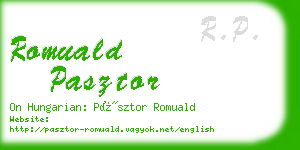 romuald pasztor business card